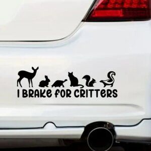 I Brake For Critters decal sticker